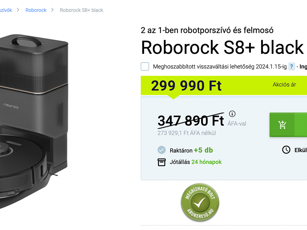 Roborock S8 Plus robotworld akció