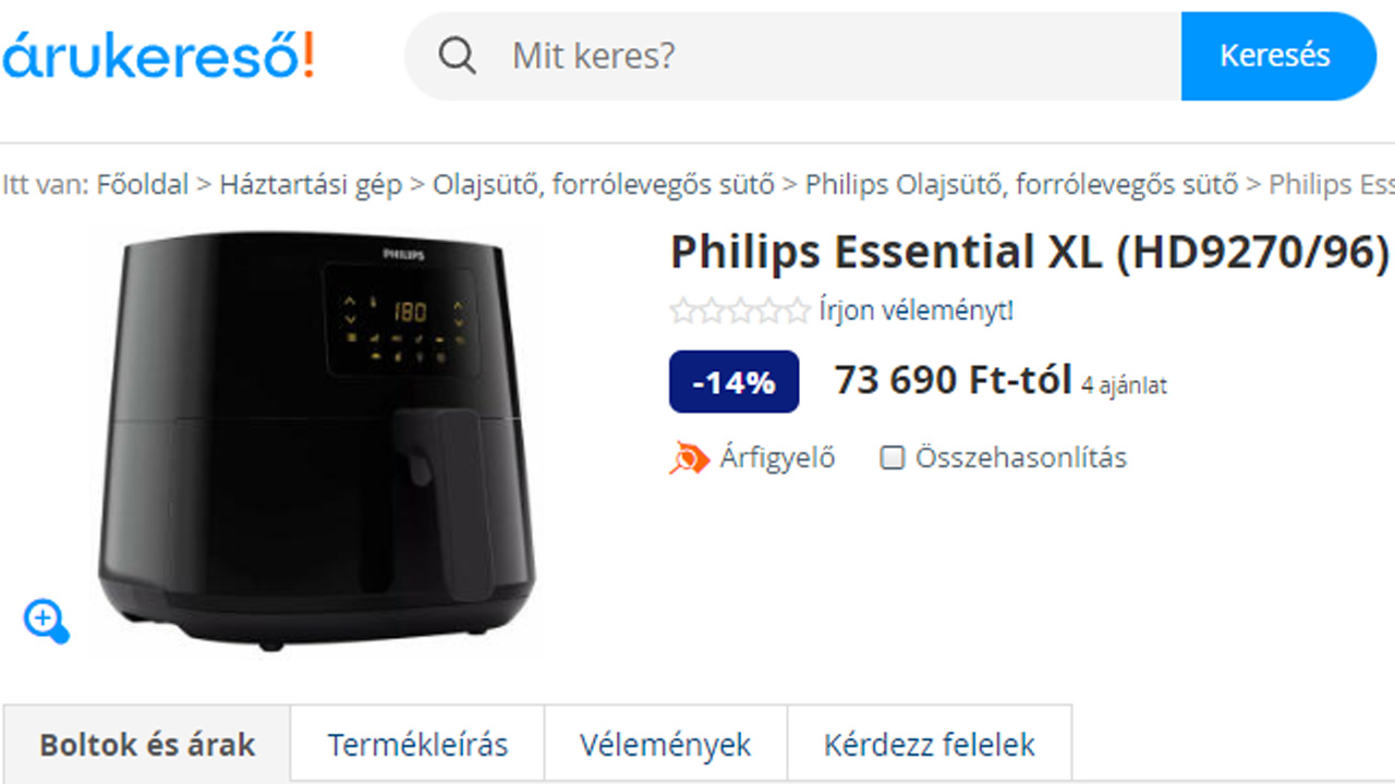 14 százalékkal olcsóbban szerezhetjük be magunknak a Philips Essential XL-t