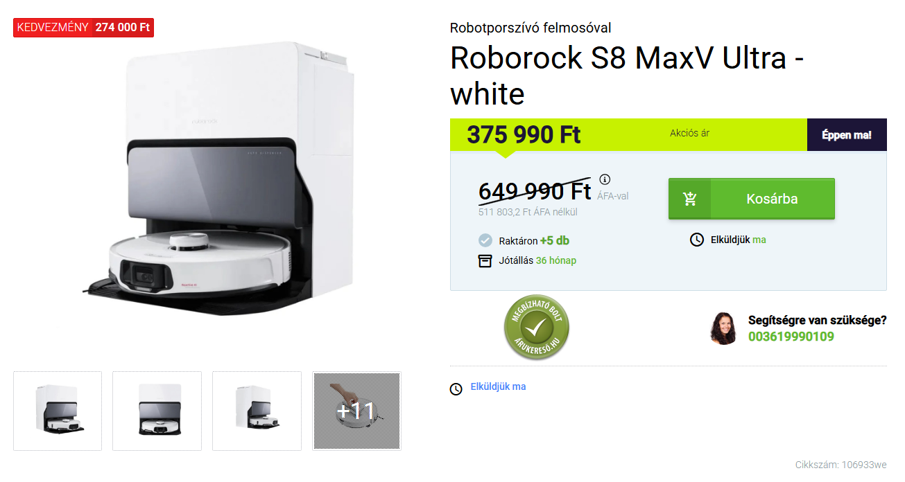  Roborock S8 MaxV Ultra Akció - Robotworld