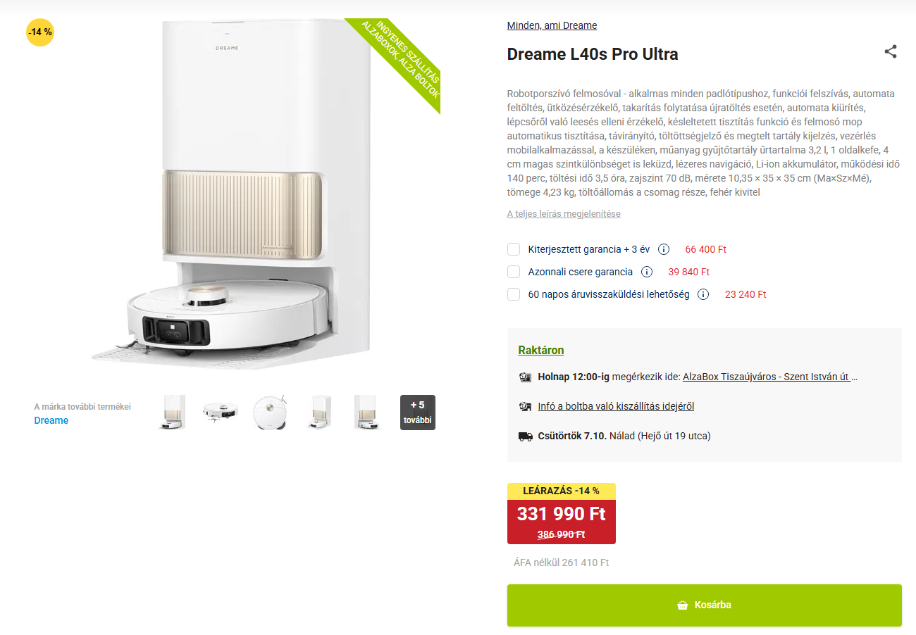 Dreame L40 S Pro Ultra akció - Alza